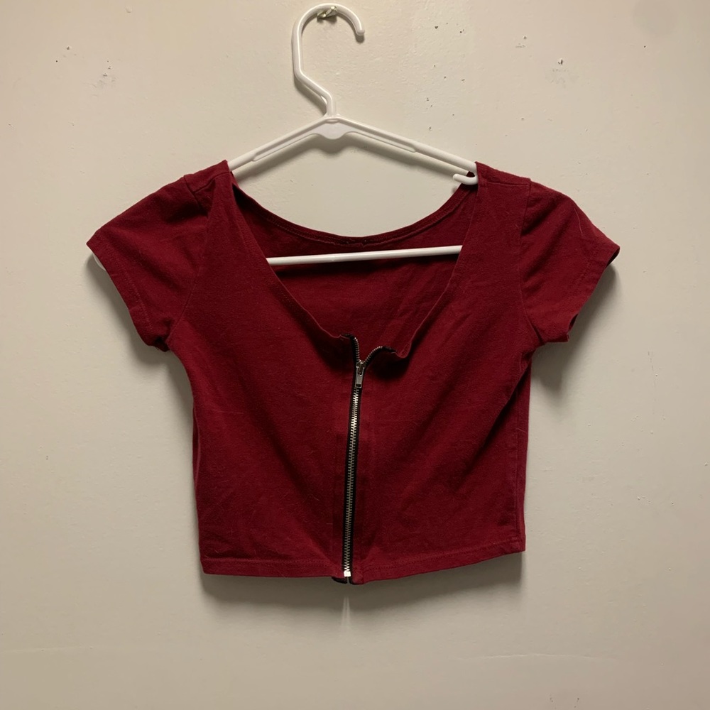 Junior Maroon Crop Top